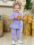 Джемпер "Зимний узор" с юбочкой - Размер 116  - Цвет фиолетовый - Картинка #2